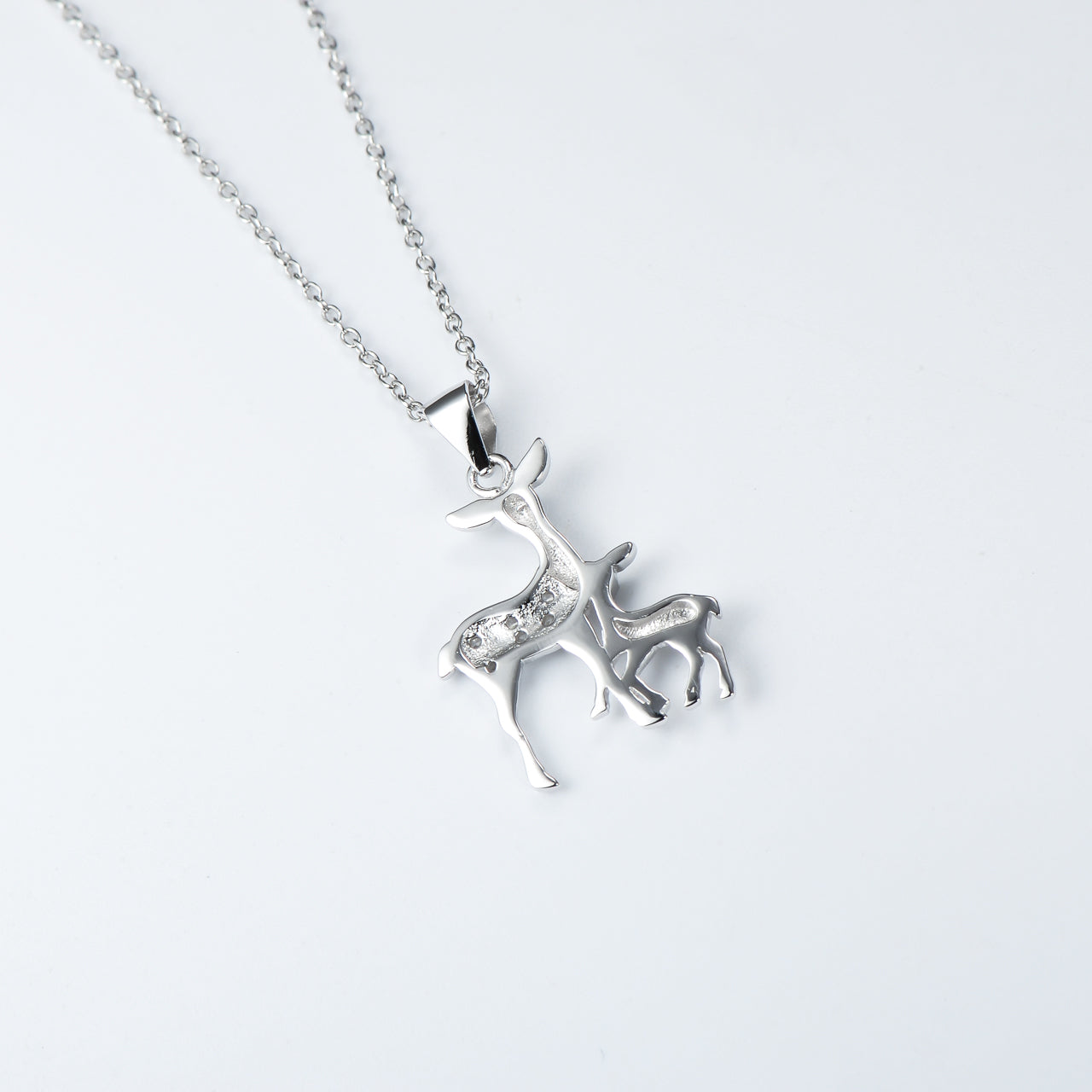 Fawn Pendant 925 Sterling Silver Necklace – Cute Deer Charm Jewellery for Women