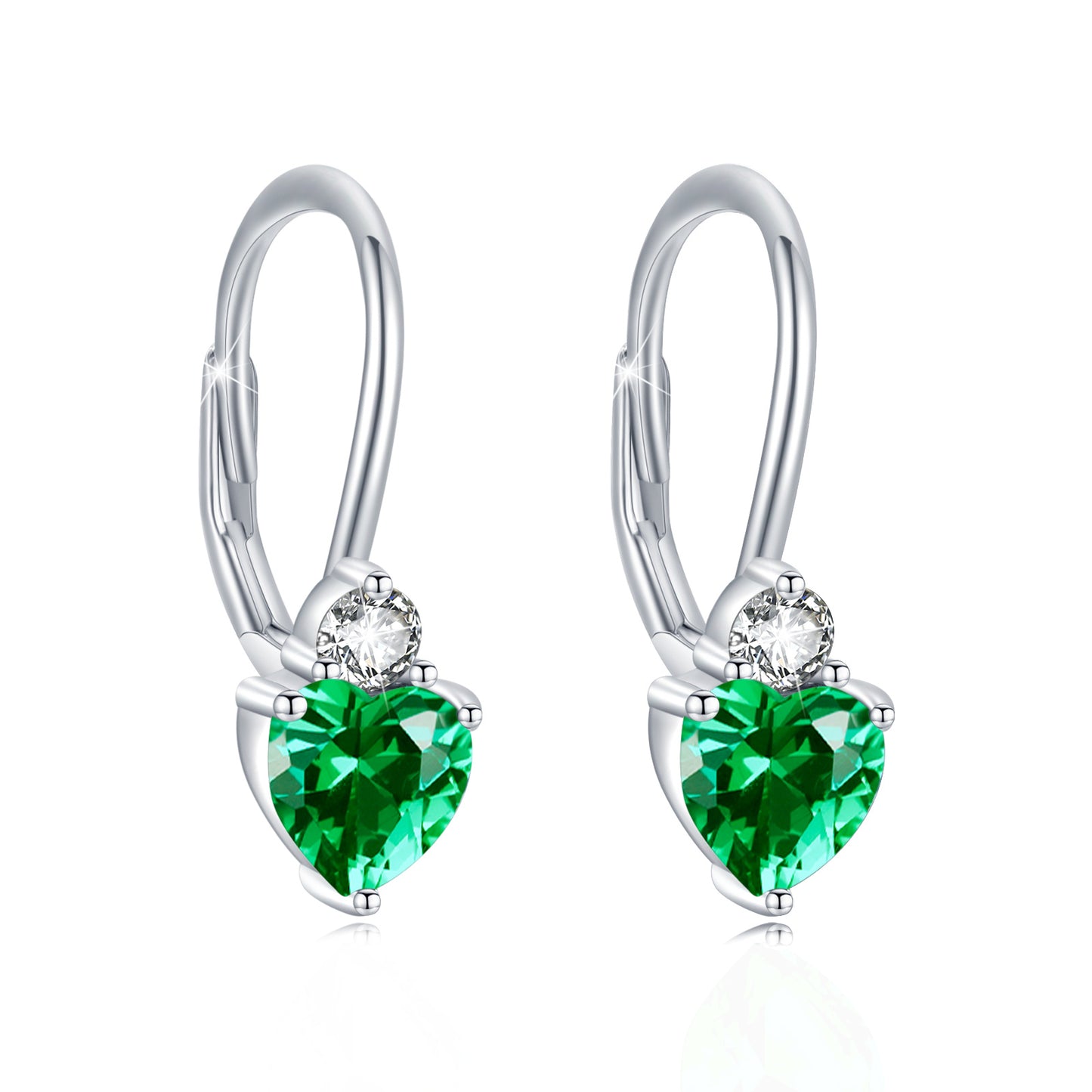 925 Sterling Silver Hypoallergenic Heart Zirconia Earrings for Women – Sparkling Birthstone Stud Jewelry