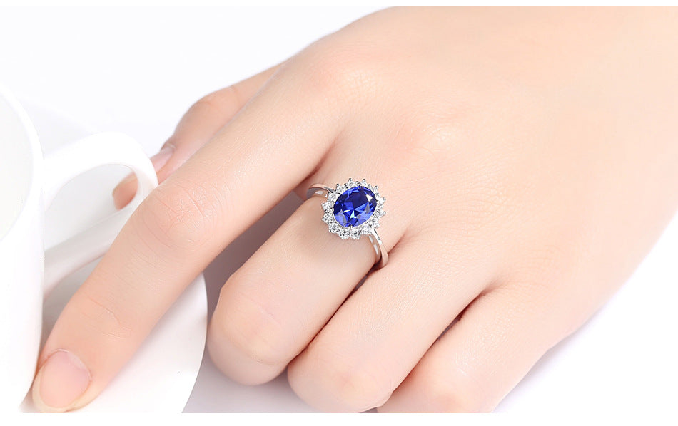 Princess Sapphire Ring – Timeless 925 Sterling Silver Beauty