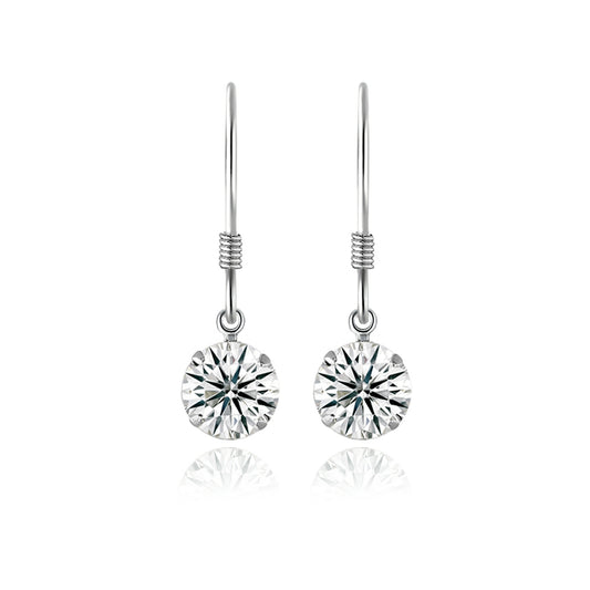Top-quality Moissanite Luxury And Fashionable Light Luxury Jewelry Silver Stud Earrings S925 Silver Plated Platinum