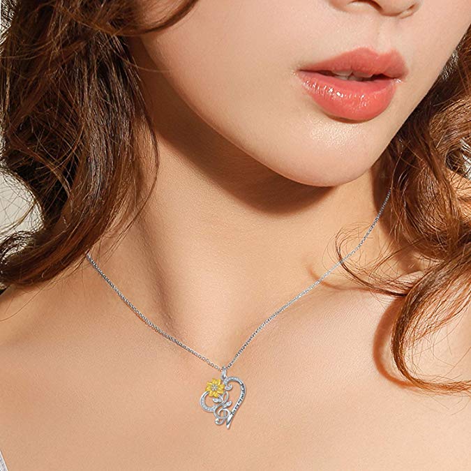 Sunflower Necklace in 925 Sterling Silver – Symbol of Happiness & Positivity