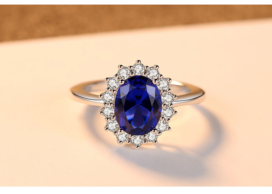 Princess Sapphire Ring – Timeless 925 Sterling Silver Beauty