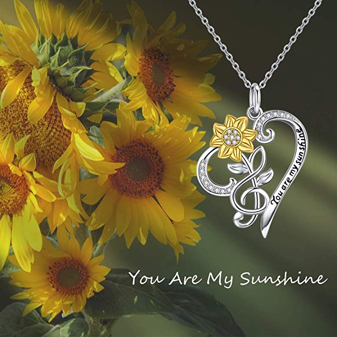 Sunflower Necklace in 925 Sterling Silver – Symbol of Happiness & Positivity