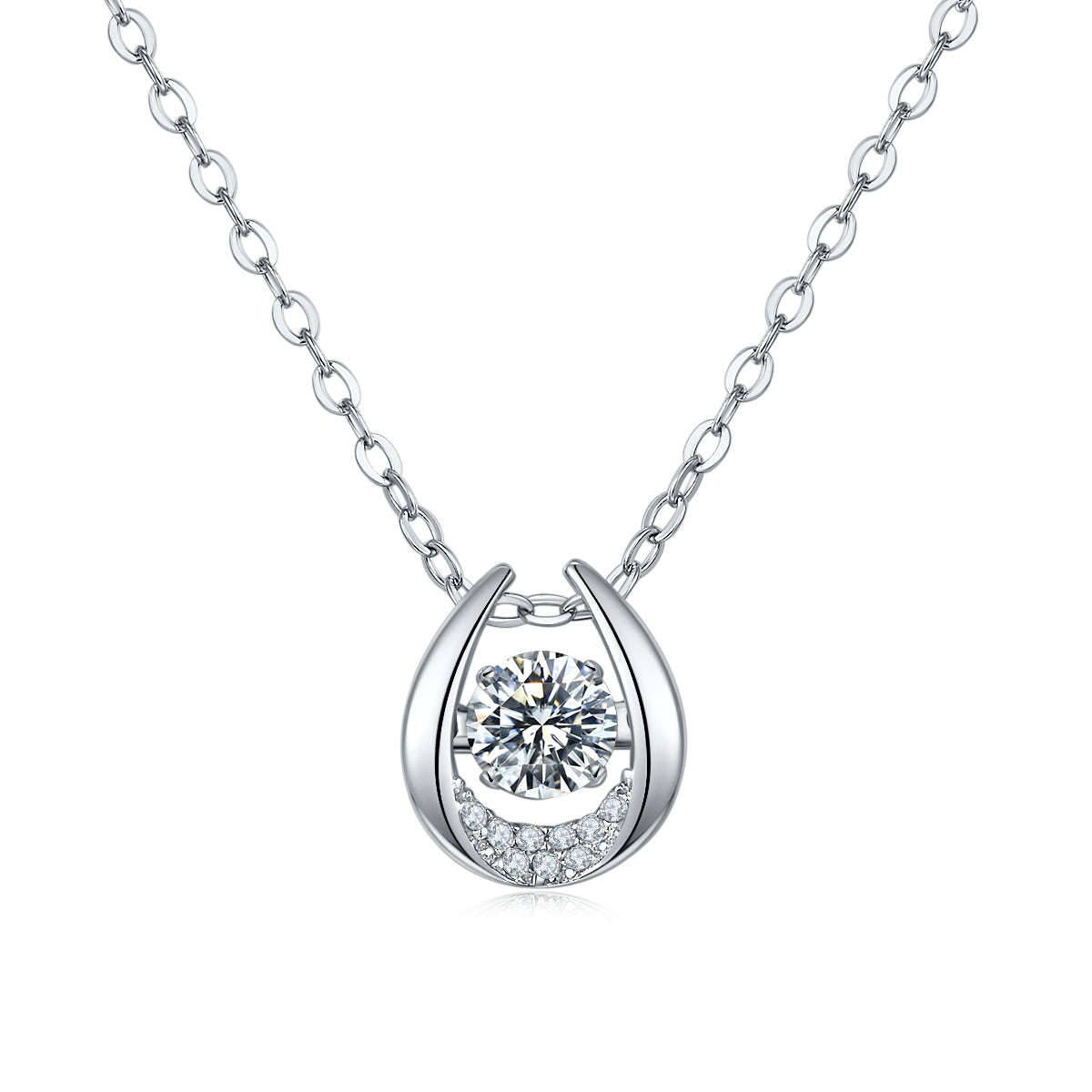 Set With Top-quality Moissanite, This Luxurious And Fashionable Light Luxury Trend Jewelry Necklace Pendant Is Made Of S925 Silver Electroplated With Platinum