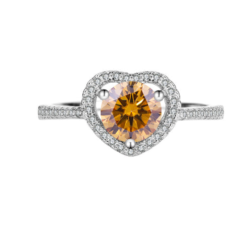 925 Silver Moissanite Couple Rings – Heart Hollow Design for Couples