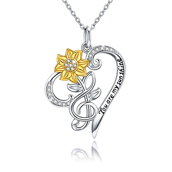 Sunflower Necklace in 925 Sterling Silver – Symbol of Happiness & Positivity