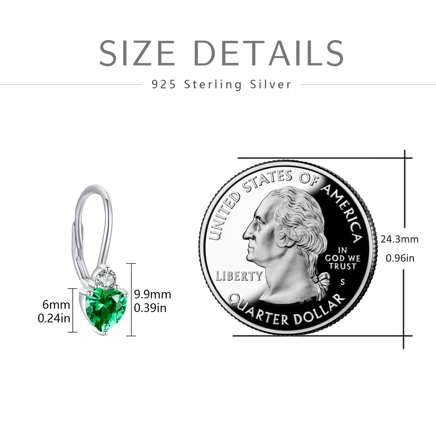 925 Sterling Silver Hypoallergenic Heart Zirconia Earrings for Women – Sparkling Birthstone Stud Jewelry