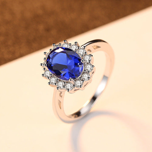 Princess Sapphire Ring – Timeless 925 Sterling Silver Beauty