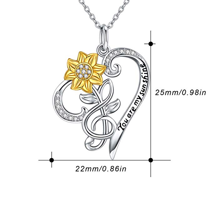 Sunflower Necklace in 925 Sterling Silver – Symbol of Happiness & Positivity