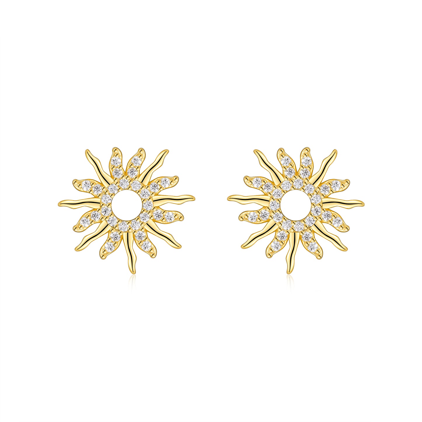 Top-quality Moissanite Luxury And Fashionable Light Luxury Jewelry Silver Stud Earrings S925 Silver Electroplated Gold