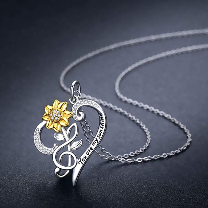 Sunflower Necklace in 925 Sterling Silver – Symbol of Happiness & Positivity
