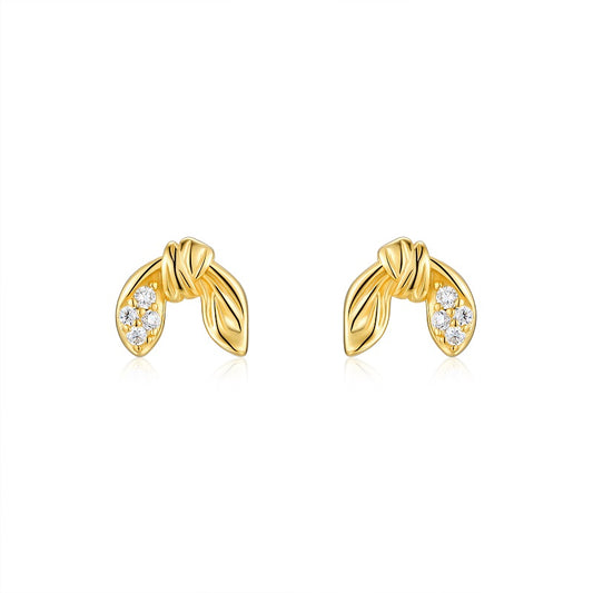 Top-quality Moissanite Luxury And Fashionable Light Luxury Jewelry Silver Stud Earrings S925 Silver Electroplated Gold