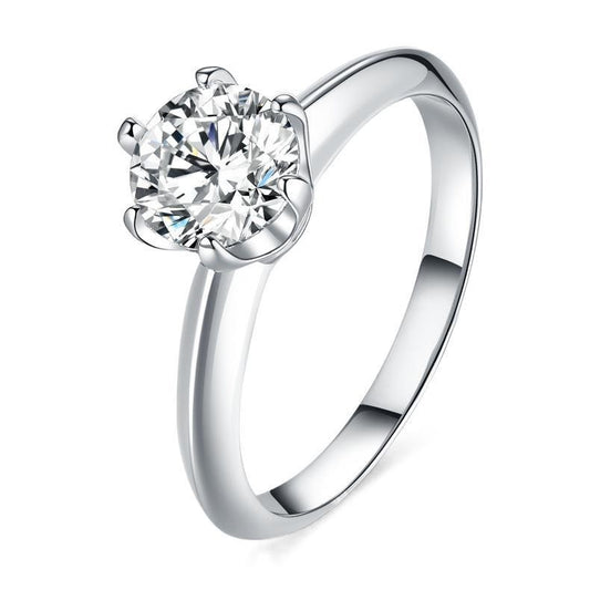 D Color Moissanite Ring 925 Silver Plated Couple Rings