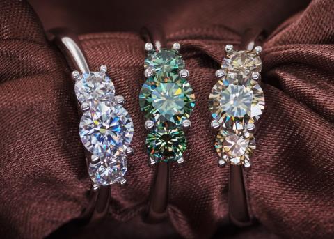 Elegant 1.2ct Moissanite Ring for Women – Triple-Row Gemstone Inlaid, 925 Silver