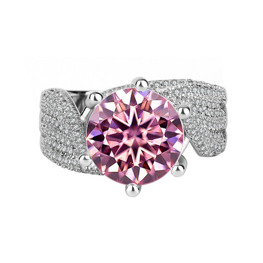 925 Sterling Silver Moissanite Ring – Diamond-Style Finish