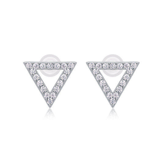 One-of-a-kind - Set With Top-quality Moissanite Luxury And Fashionable Light Luxury Jewelry, Silver Stud Earrings S925, Silver-plated Platinum