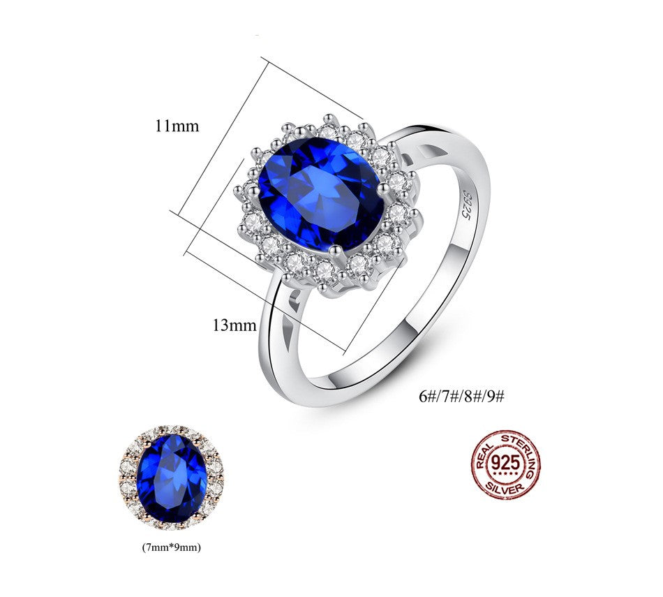 Princess Sapphire Ring – Timeless 925 Sterling Silver Beauty