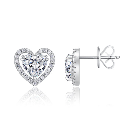 Top-quality Moissanite Luxury And Fashionable Light Luxury Jewelry Silver Stud Earrings S925 Silver Plated Platinum