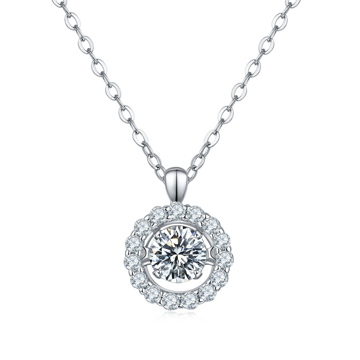 Set With Top-quality Moissanite, This Luxurious And Fashionable Light Luxury Trend Jewelry Necklace Pendant Is Made Of S925 Silver Electroplated With Platinum