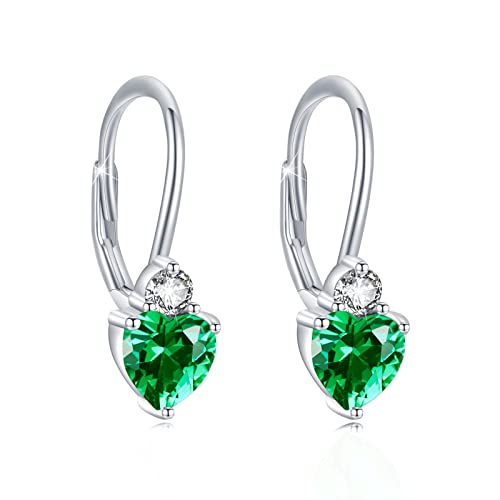 925 Sterling Silver Hypoallergenic Heart Zirconia Earrings for Women – Sparkling Birthstone Stud Jewelry