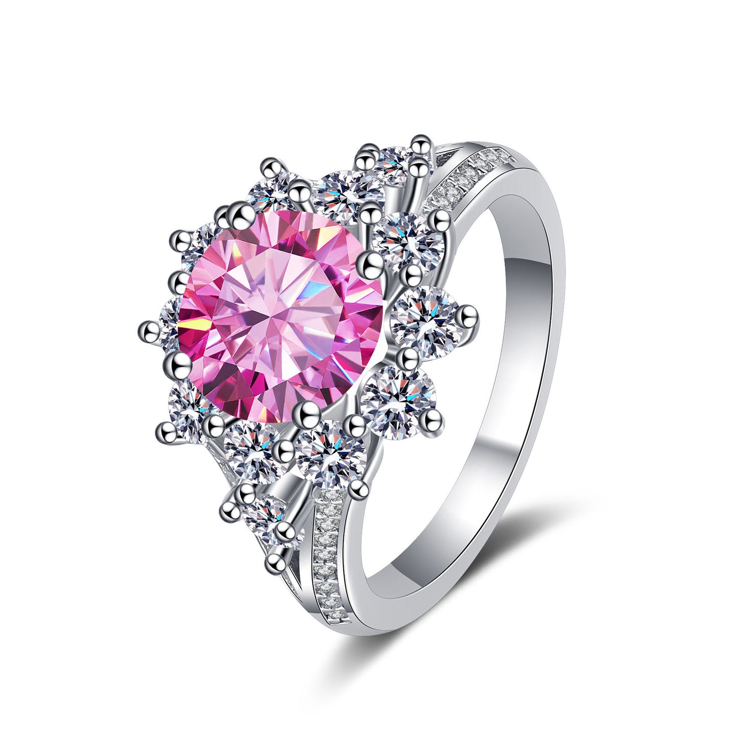 925 Sterling Silver Women’s Ring – 3 Carat Color Moissanite, Affordable Luxury Style