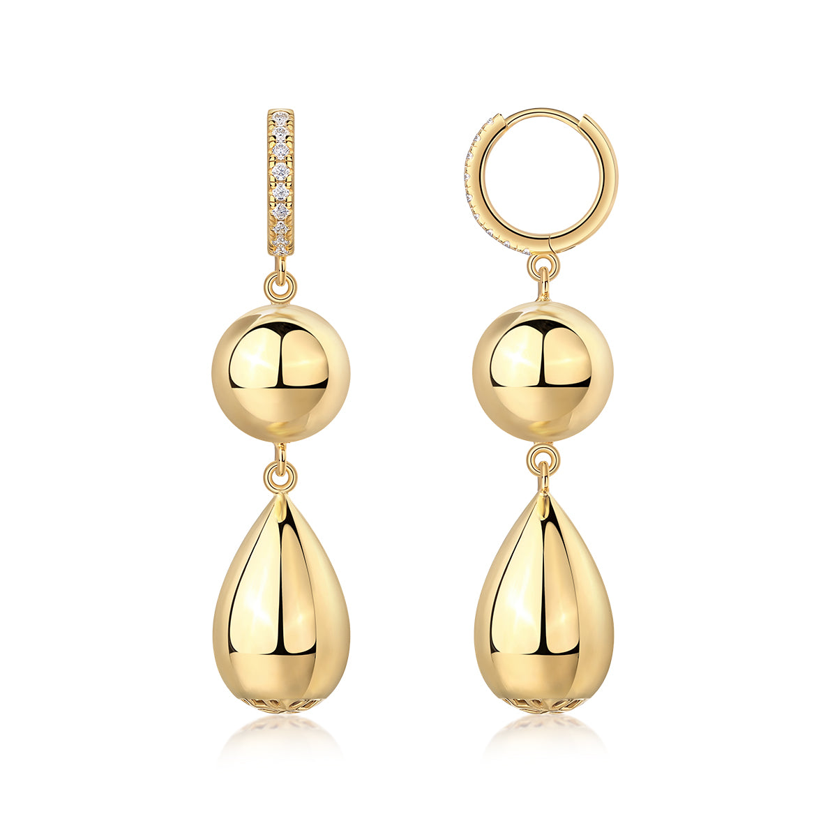 Gourd - Top-quality Moissanite Luxury And Fashionable Light Luxury Jewelry Silver Stud Earrings S925 Silver Electroplated Gold