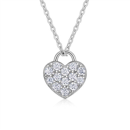 Set With Top-quality Moissanite, This Luxurious And Fashionable Light Luxury Trend Jewelry Necklace Pendant Is Made Of S925 Silver Electroplated With Platinum