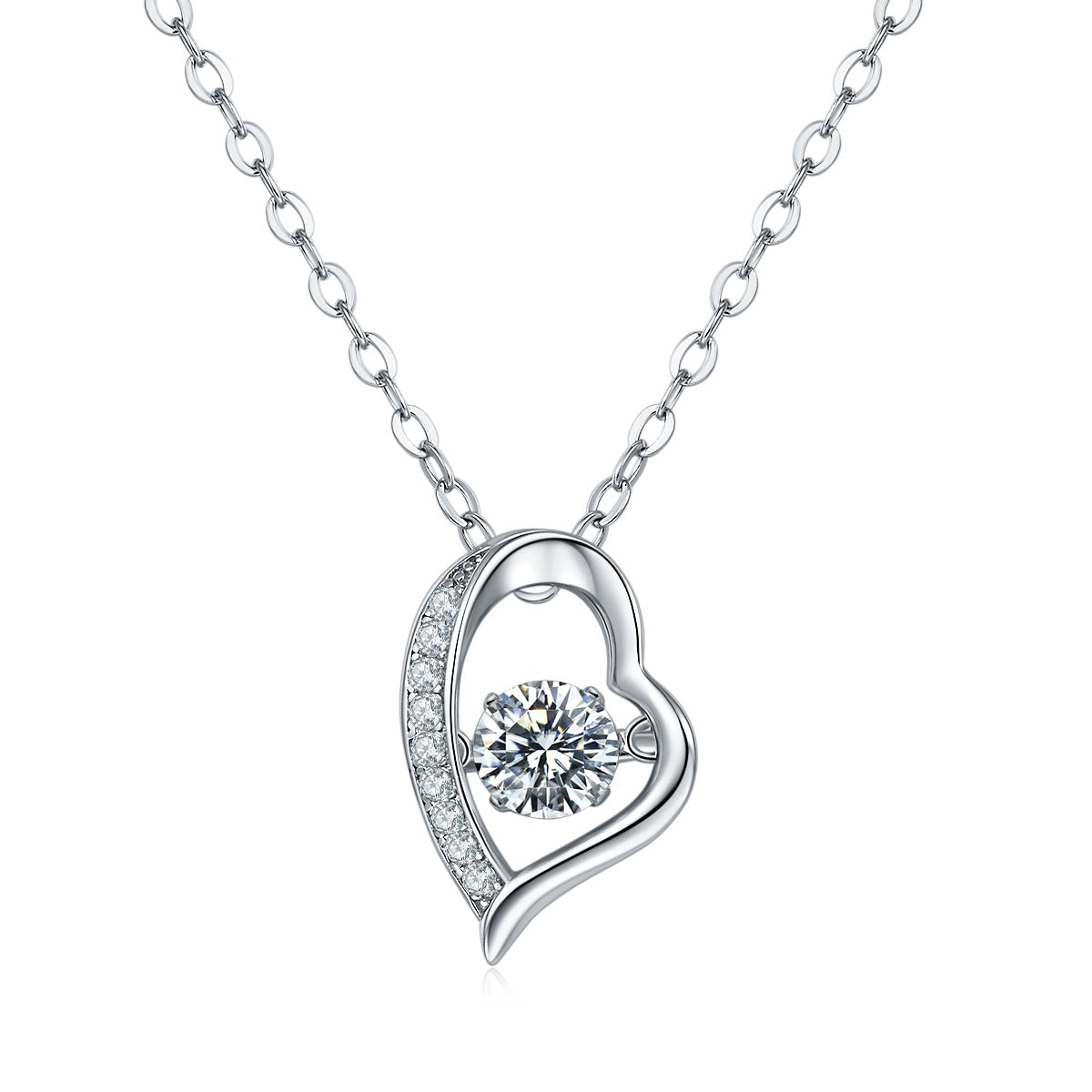 Set With Top-quality Moissanite, This Luxurious And Fashionable Light Luxury Trend Jewelry Necklace Pendant Is Made Of S925 Silver Electroplated With Platinum
