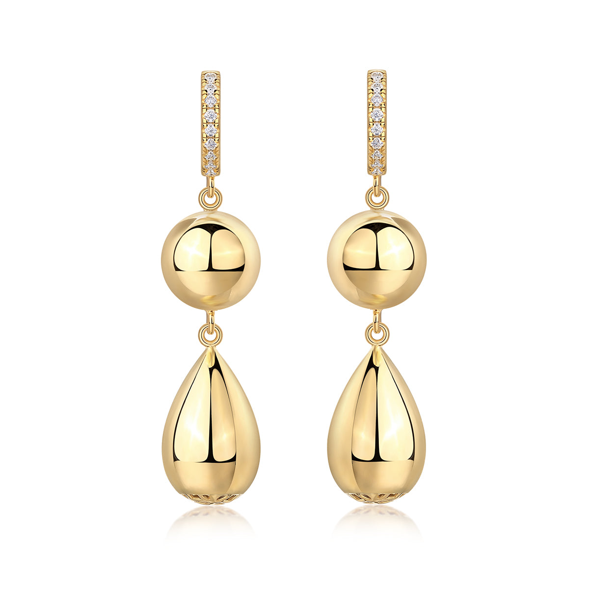 Gourd - Top-quality Moissanite Luxury And Fashionable Light Luxury Jewelry Silver Stud Earrings S925 Silver Electroplated Gold