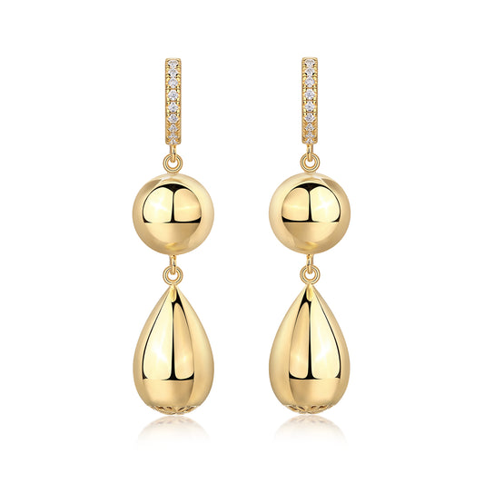 Gourd - Top-quality Moissanite Luxury And Fashionable Light Luxury Jewelry Silver Stud Earrings S925 Silver Electroplated Gold