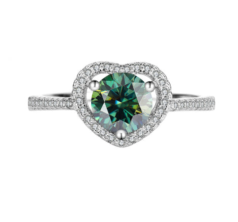 925 Silver Moissanite Couple Rings – Heart Hollow Design for Couples