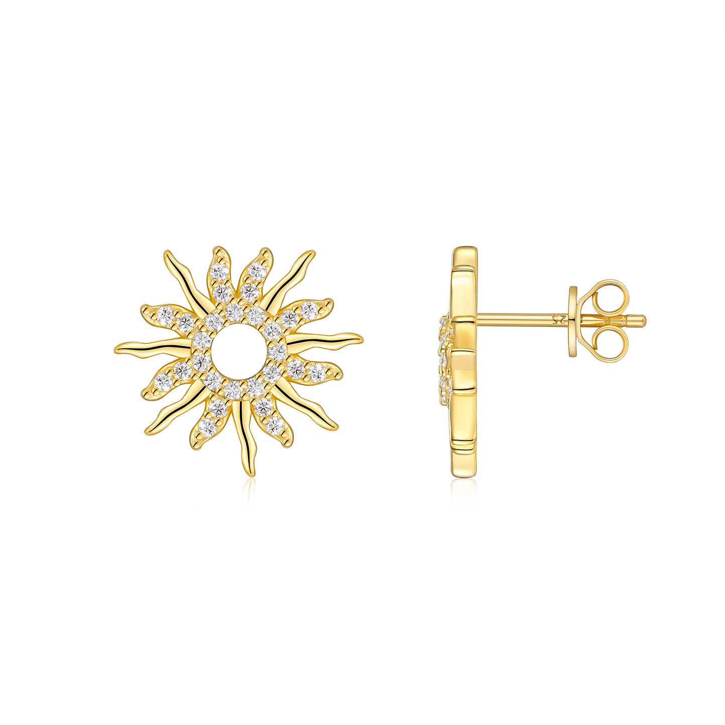 Top-quality Moissanite Luxury And Fashionable Light Luxury Jewelry Silver Stud Earrings S925 Silver Electroplated Gold